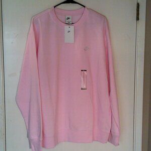 NEW NIKE SPORTSWEAR "Club Fleece PO Sweatshirt" MEN'S PINK WHITE XL BV2666-663